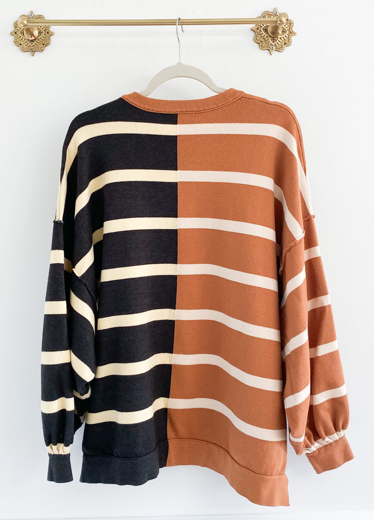 Cherry Cloth Boutique Colorblock Stripe Oversized Sweater Size S/M