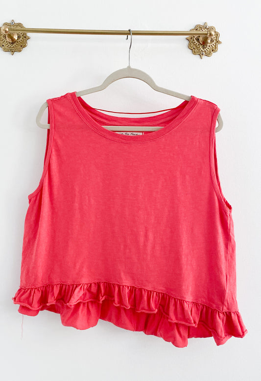 Free People Ruffle Cropped Tank Size Medium