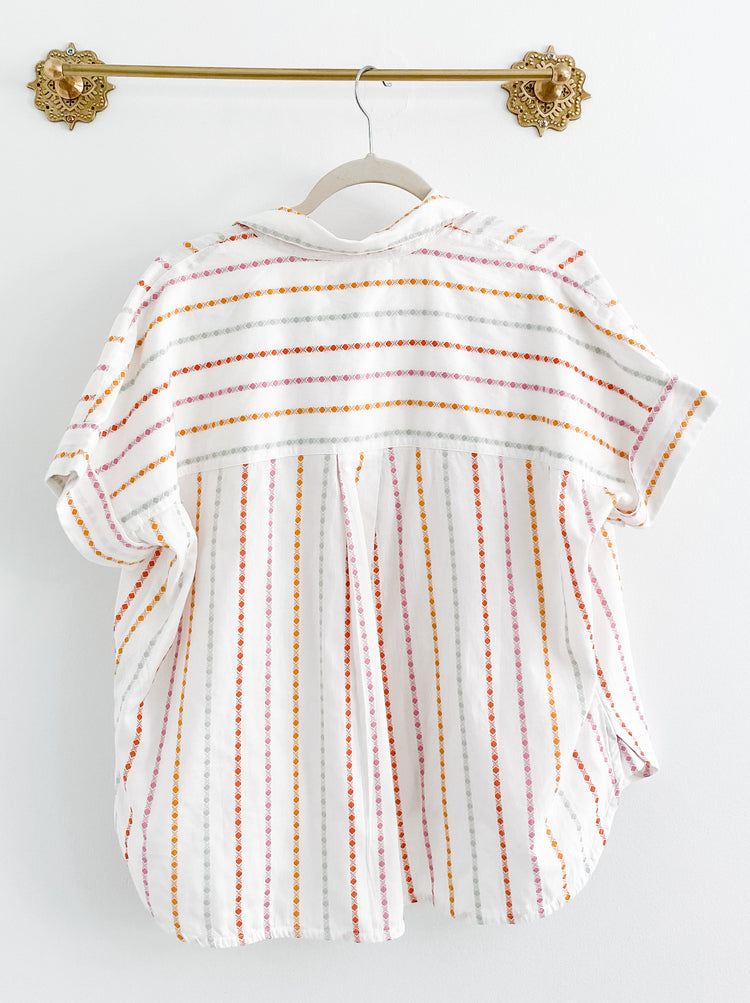 Madewell Daily Shirt in Jacquard Rainbow Stripe Size Small