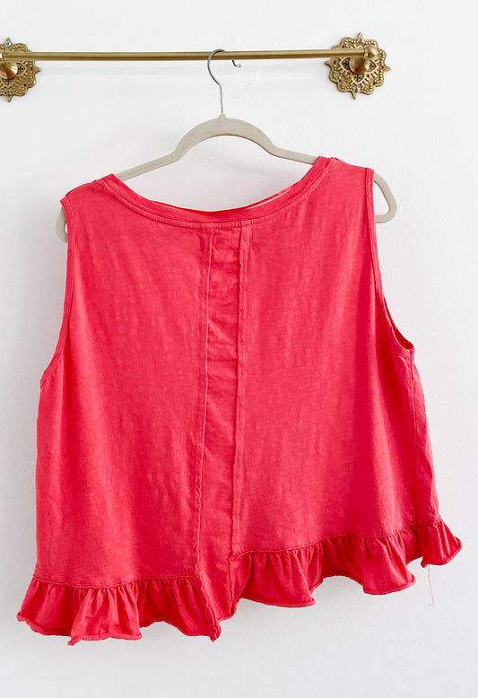 Free People Ruffle Cropped Tank Size Medium