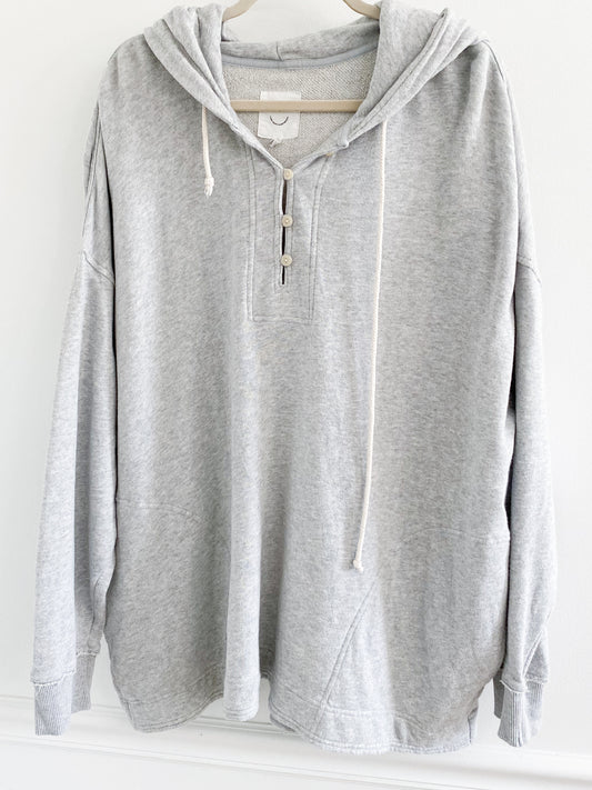 Aerie *flaw Gray Beach Weekend Oversized Hoodie Size Large