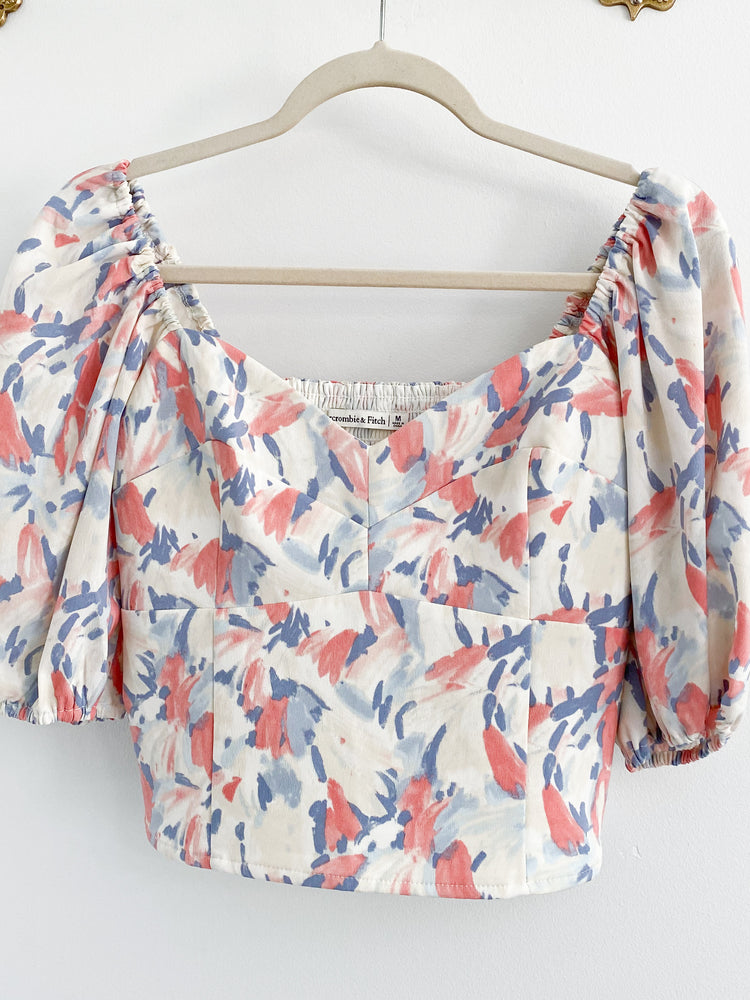 Abercrombie Sweetheart Puff Sleeve Top Size Small