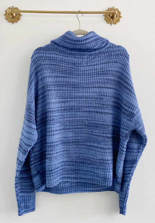 Aerie Blue Quarter Zip Sweater Size Medium