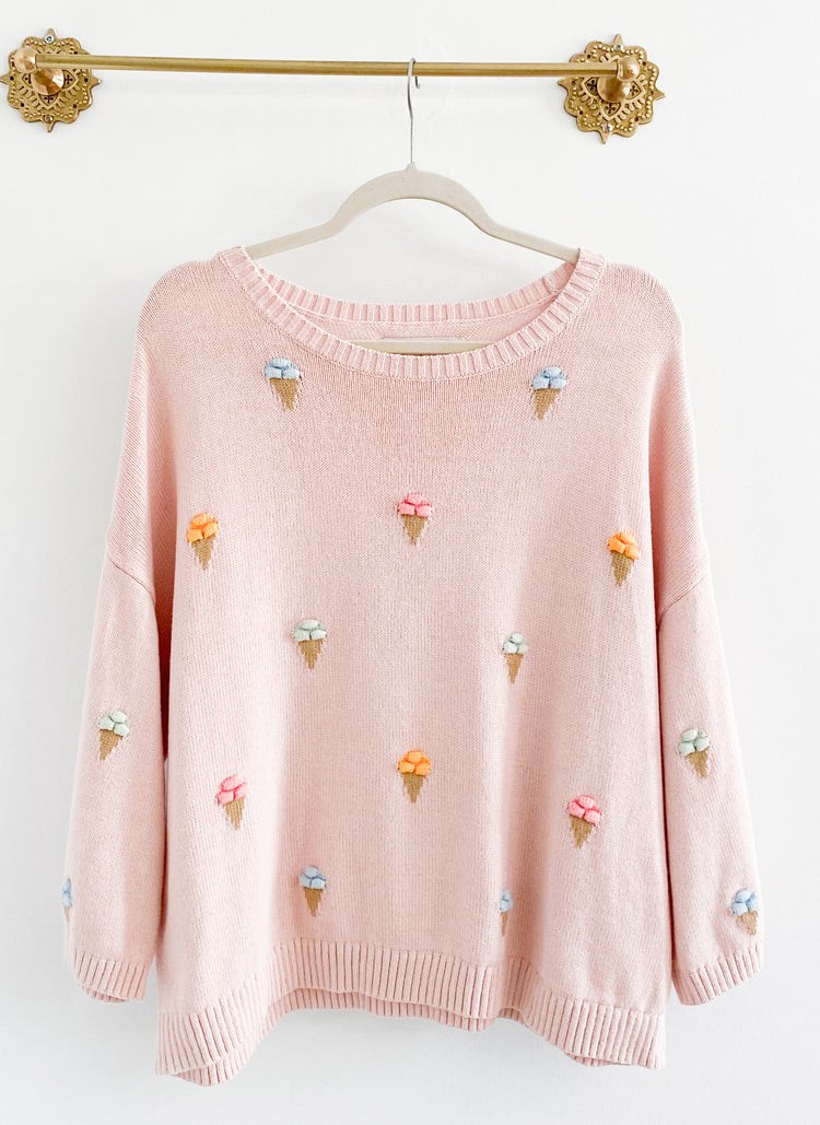 Loft Pink Ice Cream Sweater Size Large