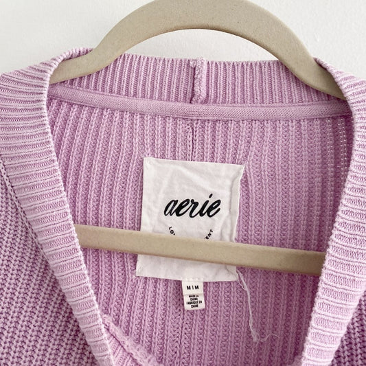 Aerie Beyond Cotton Oversized Lilac Sweater Size Medium