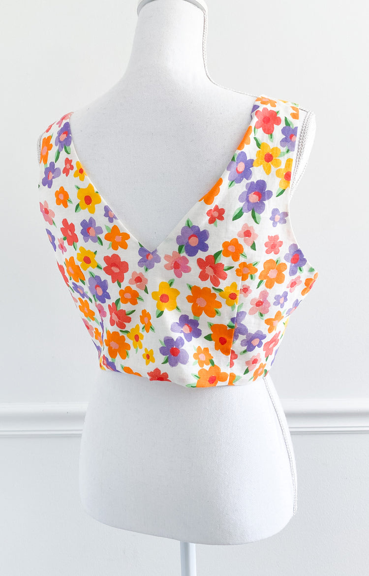 Peppermayo Daisy Floral Linen Crop Top Size US 8