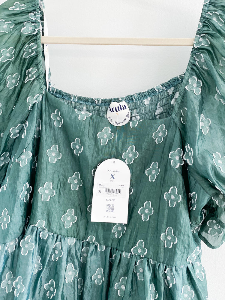 Arula Puff Sleeve Floral Babydoll Top Size XL